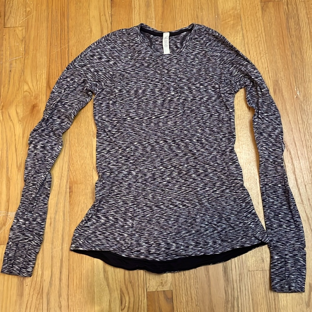 Marled grey Lululemon long sleeve running top